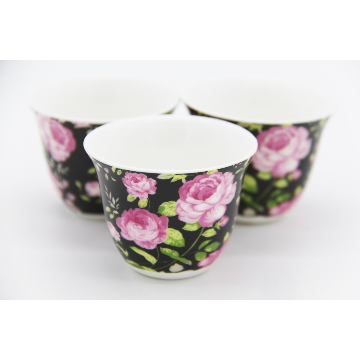 Pink Floral Coffee Cup Rose with no handle x 6 ( T